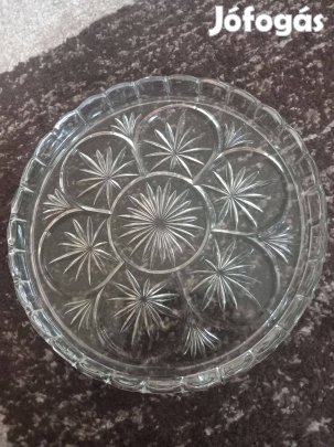 Retró, vastag üveg kínálótál