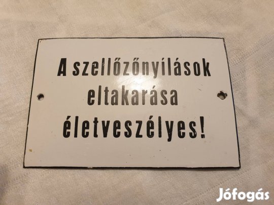 Retró, zománcozott, feliratos tábla eladó Xl.kerületben 