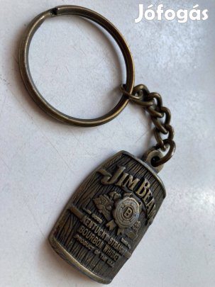 Retró amerikai bourbon whiskey Jim Beam fém kulcstartó