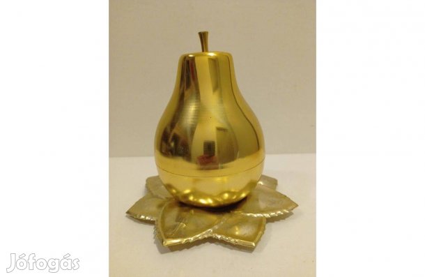 Retro arany színű körte formájú lpálinkás kupicás készlet