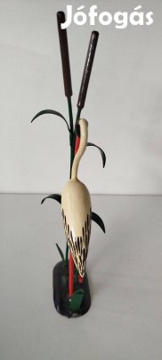 Retro asztali dísz,fém gólya? Balatoni emlék