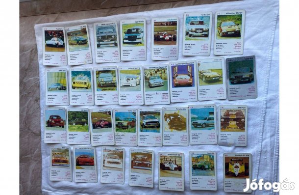 Retró autós kártyák az 1980-as évekből