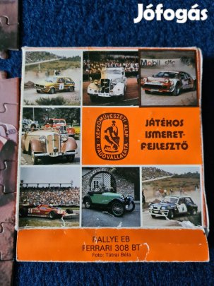 Retro autós puzzle kirakós játék 2 db - Hiányos állapotban