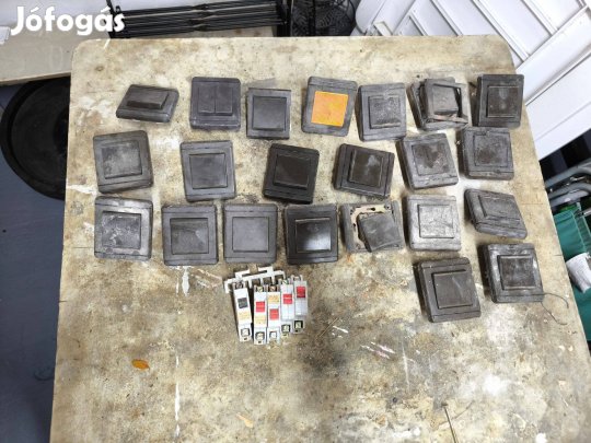 Retró barna kapcsolócsomag - Jelzőfényesek + Érintős Dimmer!