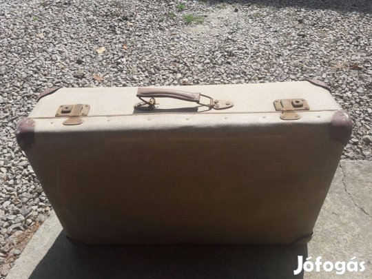 Retro bőrönd, régi bőrönd, nem guruló, gurulós