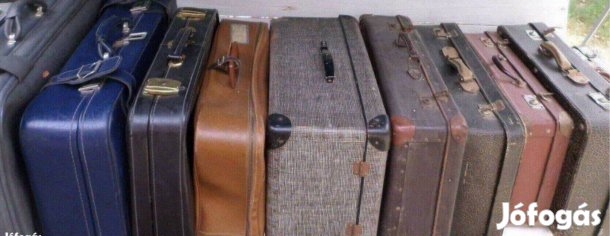 Retro bőrönd utazó koffer gyűjtemény