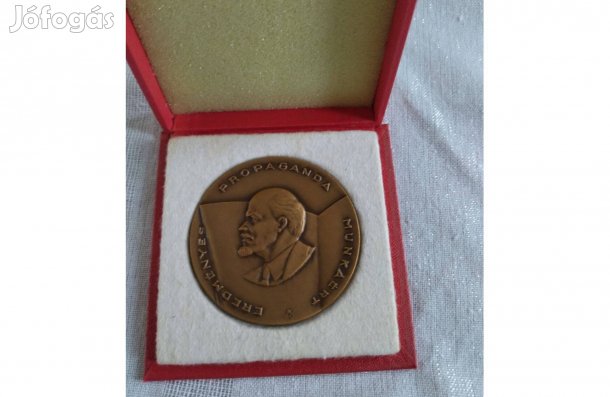 Retro bronz emléklap Lenin arcképével