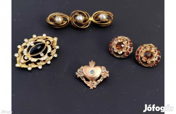 Retro bross szett fülbevaló egyben