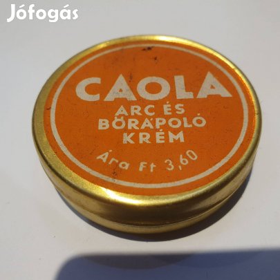 Retro caola arc és bőrápoló krém pléh doboza pipere szocreál kádár