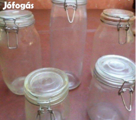 Retro csatos üveg 6 db egyben