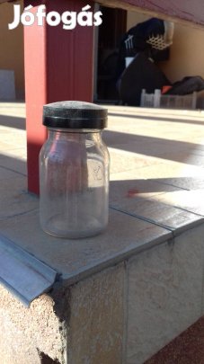 Retro csavaros gyógyszeres üveg készlet 6 db pl fűszertar tónak