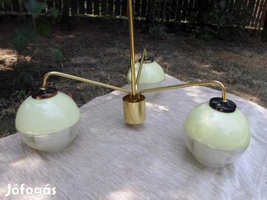 Retro csillár, mennyezeti függeszték, lámpa üveg búrával 4