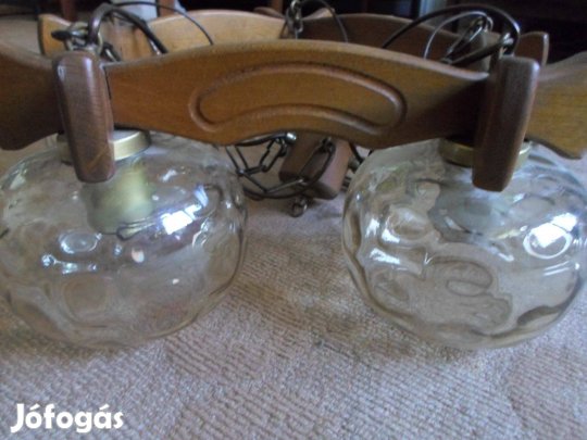 Retro csillár, mennyezeti függeszték, lámpa üveg búrával 5