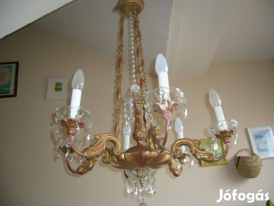 Retro csillár fa és fém