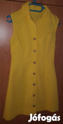 Retro csodaszép, egyedi, varratott nap sárga mini ruha XS-es Akció %%