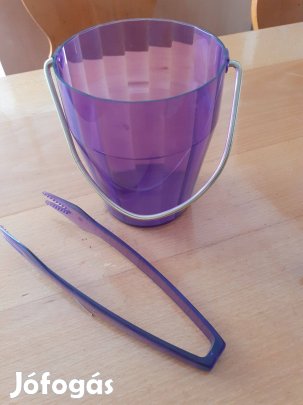 Retro de új állapotú müa jégtartó füles vödör és csipesz