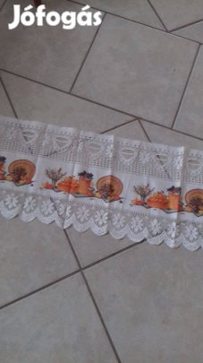 Retro de új állapotú rövid konyhai kész vitrázs függöny 30x100cm