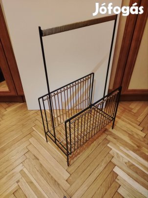 Retro design újságtartó, mid-century tároló, bakelit lemez tartó