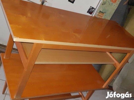 Retro dohányzóasztal 60x120cm alsó polccal