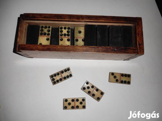 Retro dominojáték, 43 db-os készlet