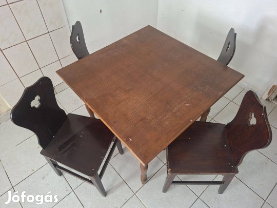 Retro étkezőasztal székekkel