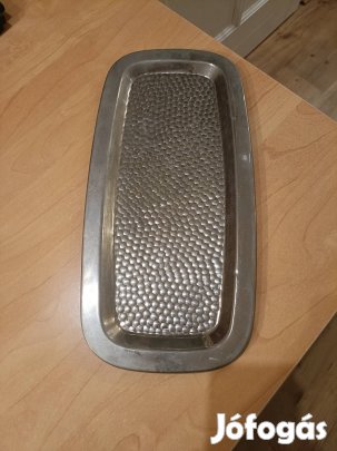 Retro ezüst színű tálca 