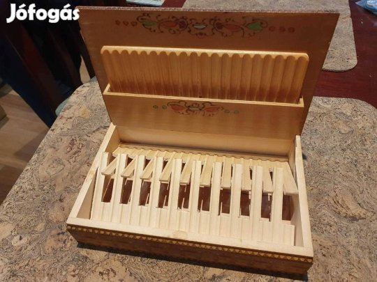 Retro fa cigi tartó kínáló szocreál kádár trafikárú dohány dekoráció