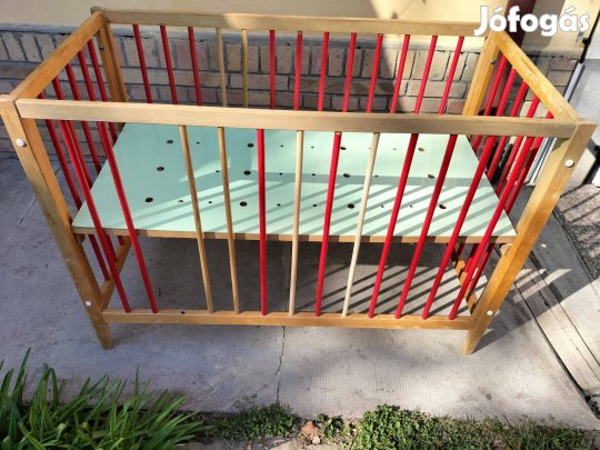 Retro fa kiságy  2 magassági fokozat, összeszerelve
