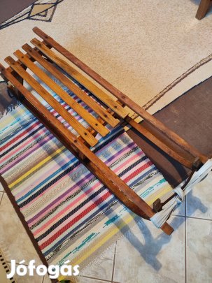 Retró fa szánkó kétszemélyes 