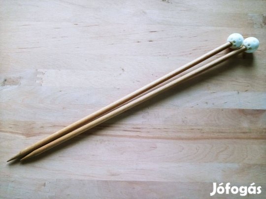 Retró fa vastag egyenes kötőtű pár 8 mm-es