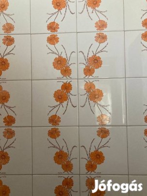 Retro fali csempe virágmintás 15x15 70-es 80-as évek