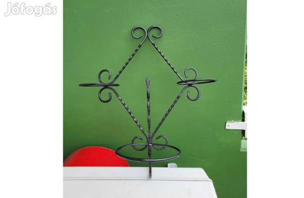 Retró fali fém virágtartó