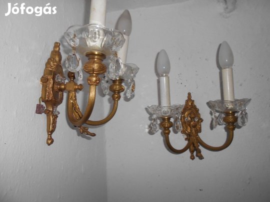 Retró fali réz lámpa,