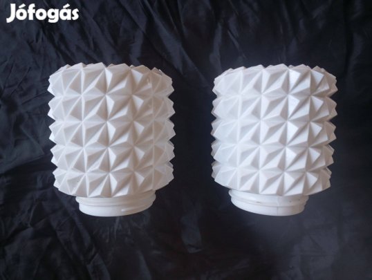 Retro fehér üveg lámpa búra pár