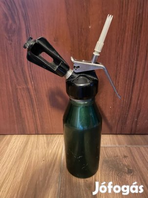 Retro fém habszifon, , metálzöld