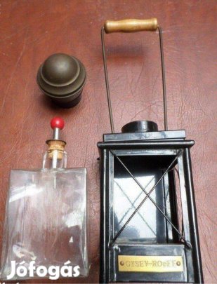 Retro fém lámpa whiskys üveg tartó