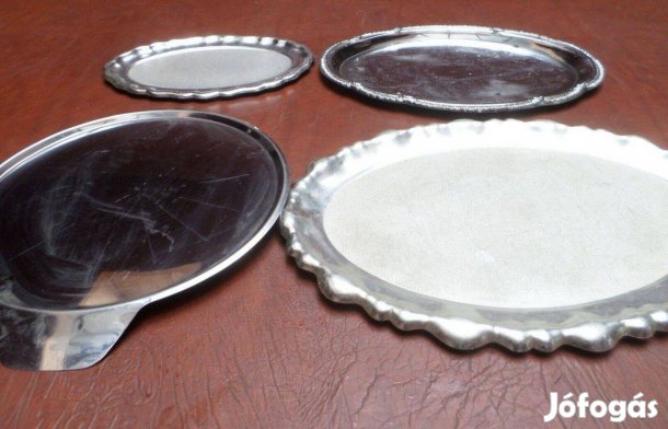 Retro fém tálca kínáló tortatartó