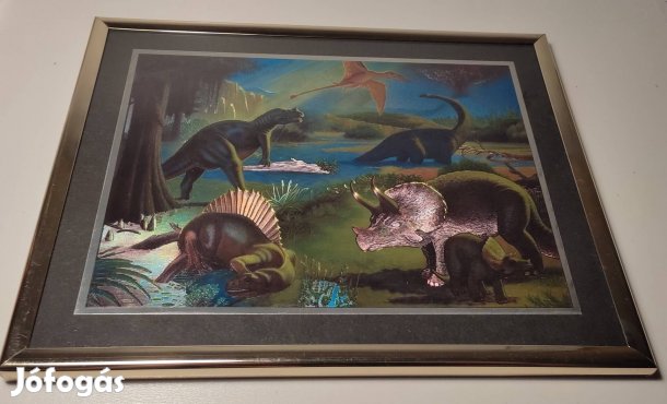 Retro fémes hatású dinoszaurusz kép