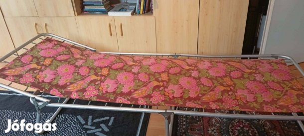 Retro fémvázas kerti napozóágy/kempingágy