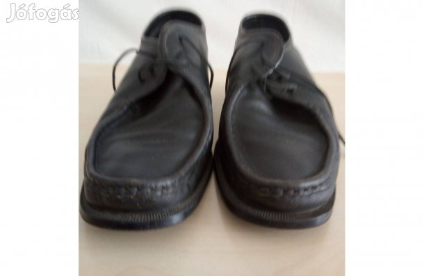 Retró férfi fekete bőrcipő, valódi puha bőr. 40,5
