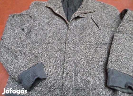 Retro férfi gyapjú dzseki tweed kabát