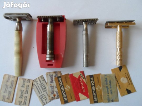 Retro férfi kézi kétoldalas borotva és penge