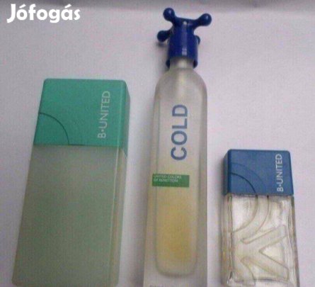 Retro férfi parfüm Benetton 3 db egyben