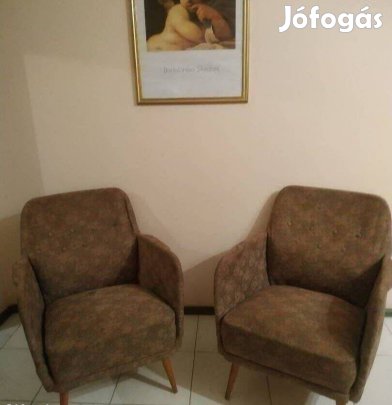 Retro fotel kárpitozott 2 db egyben 1960