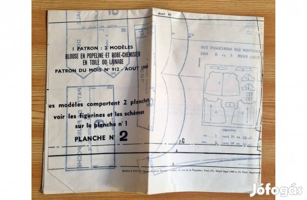 Retro francia szabásminta - blouse robe chemisier 2 - blúz ingszoknya