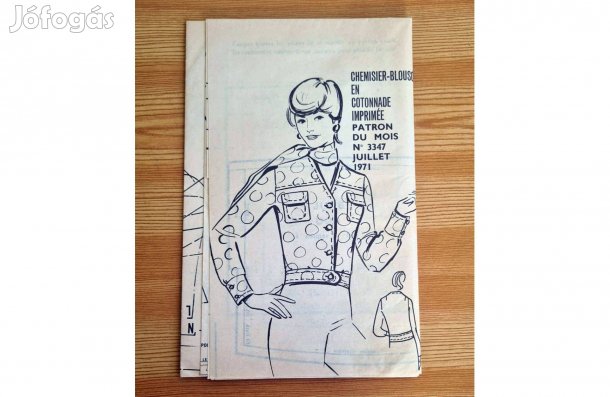Retro francia szabásminta - chemisier-blouson imp. - nyomott blúz