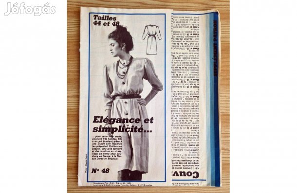 Retro francia szabásminta - robe droite - egyenes ruha - 44-48