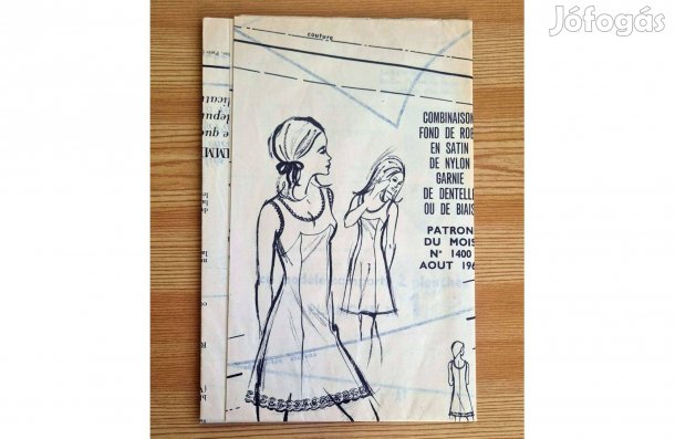 Retro francia szabásminta - robe en satin nylon - nejlon szaténruha