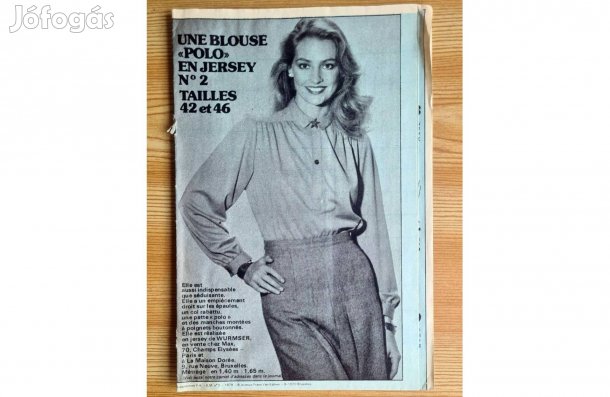 Retro francia szabásminta - une blouse en jersey - jersey blúz