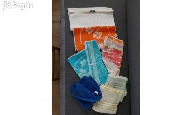 Retró frottír törölköző, 7 db új törölköző, 46x98 cm